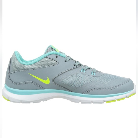 NIKE Flex Trainer 5 Dover Grey/Volt/Lght Aw/TI TNT Training Shoes Size 11 - Picture 4 of 14